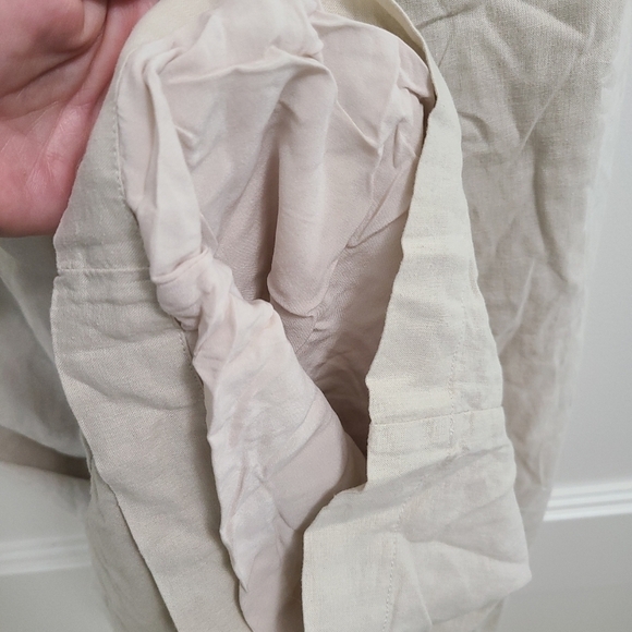 NEW SPLENDID Kianna Wide Leg Jumpsuit Beige Linen/Viscose Blend Sz XL NWT $118 - Picture 10 of 11